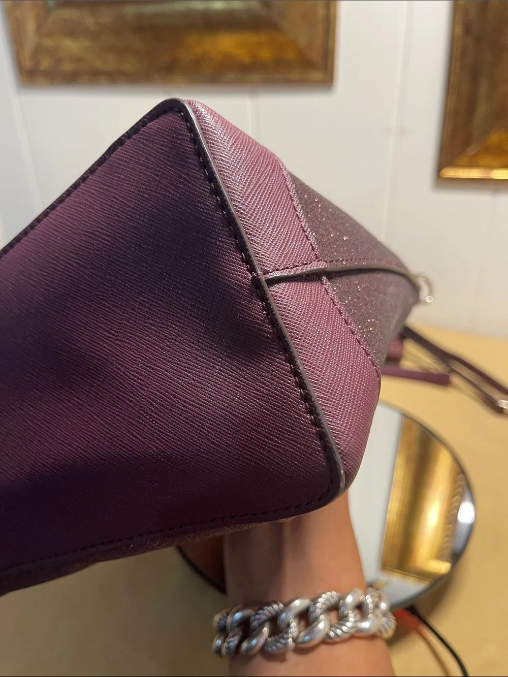Kate Spade Sparkle Crossbody Bag in Deep Burgundy W/Matching Wallet
